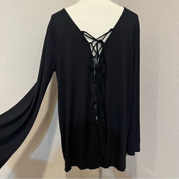 Love in Lace Up Back Long Sleeve Top Size L USA Made - Picture 5 of 10